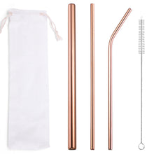 Load image into Gallery viewer, Popular Tableware Food Grade Environmental Protection Stainless Steel Straw Drink Milk Tea Metal Straw 3 Sets