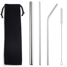 Load image into Gallery viewer, Popular Tableware Food Grade Environmental Protection Stainless Steel Straw Drink Milk Tea Metal Straw 3 Sets