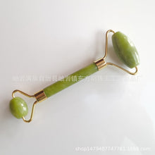 Load image into Gallery viewer, Jade Roller Massager Green Phoenix Jade Horn Scraping Plate Set Facial Face Massage Stick Xiuyan Jade Beauty Instrument