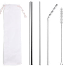 Load image into Gallery viewer, Popular Tableware Food Grade Environmental Protection Stainless Steel Straw Drink Milk Tea Metal Straw 3 Sets