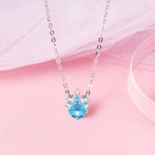 Load image into Gallery viewer, Women's S925 Sterling Silver Jewelry Sapphire Crown Necklace Gift for Girls