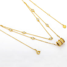 Load image into Gallery viewer, Women's Necklace S925 Silver Plated Inlaid Zircon Double-Layer Jewelry Choker Gift for Girls