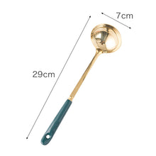 Load image into Gallery viewer, Ceramic Stainless Steel Soup Ladle Perforated Ladle Colored Glaze Stainless Steel 7cm Hot Pot Spoon Colander Kitchenware Soup Ladle