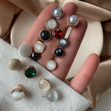 Load image into Gallery viewer, 5pcs/Set Clothing Decorative Buttons Metal Cufflink Square round Pearlescent Sweater Button
