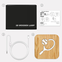 Load image into Gallery viewer, Sports Tennis Shape Table Lamp Daily Home Decoration Decoration Wooden Craftwork Bedroom Night Light Ambience Light