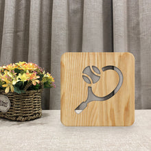 Load image into Gallery viewer, Sports Tennis Shape Table Lamp Daily Home Decoration Decoration Wooden Craftwork Bedroom Night Light Ambience Light