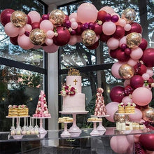 Load image into Gallery viewer, 102PCs Wine Red Rose Balloon Chain Pink Series Balloon Set Birthday Party Decoration