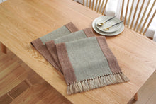 Load image into Gallery viewer, Solid Color Cotton and Linen Table Runner Tassel Bed Runner Stitching Dining Tablecloth Cotton Linen Zen Tea Table Table Runner