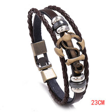 Load image into Gallery viewer, Ornament Simple Multi-Layer Woven Boat Anchor Cattle Leather Bracelet Fashion Popular Retro Male and Female Bracelets