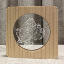 Load image into Gallery viewer, Cute Puppy Shape Wooden Craftwork Small Night Lamp Acrylic LED Table Lamp