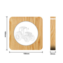 Load image into Gallery viewer, Tractor Shape 3D Led Lamp Solid Wood Frame Acrylic Table Lamp Wooden Handicraft Gift