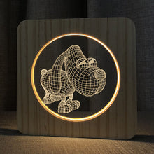 Load image into Gallery viewer, Cute Puppy Shape Wooden Craftwork Small Night Lamp Acrylic LED Table Lamp