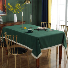 Load image into Gallery viewer, Solid Color Tassel Tablecloth Banquet Table Cloth Washed Cotton Durable Shooting Beautifying Decorative Tablecloth