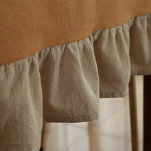 Load image into Gallery viewer, Round Vintage Lotus Edge Tablecloth Washed Pleated Cotton Color Matching Tablecloth Hotel Parents Square Decorative Cloth Cover Towel