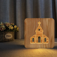 Load image into Gallery viewer, Solid Wood Hollow Wooden Headlamp Creative USB Night Light Home Decoration