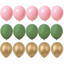 Load image into Gallery viewer, 15/20PCS 10inch Balloon Kit Retro Green White Gold Balls Birthday Wedding Anniversary Jungle Summer Party Decor Home Supplies