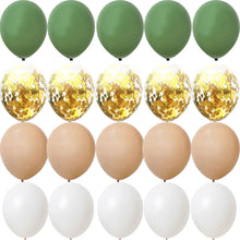 Load image into Gallery viewer, 15/20PCS 10inch Balloon Kit Retro Green White Gold Balls Birthday Wedding Anniversary Jungle Summer Party Decor Home Supplies