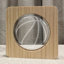 Load image into Gallery viewer, Sports Basketball Shape Wooden Lamp Acrylic Night Light Holiday Gift Bedroom Light