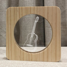 Load image into Gallery viewer, Musical Instrument Guitar Solid Wood Frame Acrylic Night Light Creative Photo Frame Lamp Decoration Ornaments Bedside Lamp