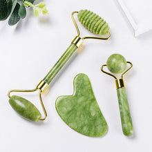 Load image into Gallery viewer, Jade Roller Only Facial Massage Roller Guasha Board Kit Double Heads Jade Stone Face Lift Skin Relaxation Slimming BeAUty Tool Fa0004