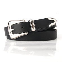 Load image into Gallery viewer, Belt Retro Three-Piece Carved Buckle All-Match Dress Decorative Pu Belt with Coat