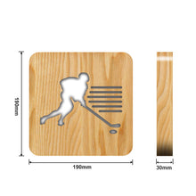 Load image into Gallery viewer, Sports Ice Hockey Wooden Lamp LED Solid Wood Table Lamp Bedroom Night Light