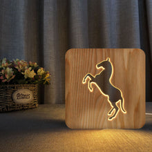 Load image into Gallery viewer, Animal Horse Modeling Wooden Table Lamp Creative Daily Decoration Small Night Lamp