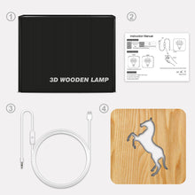 Load image into Gallery viewer, Animal Horse Modeling Wooden Table Lamp Creative Daily Decoration Small Night Lamp