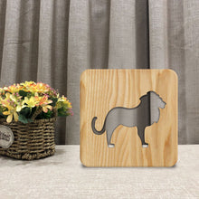 Load image into Gallery viewer, Creative Animal 3D Wooden Small Night Lamp Lion Shape Solid Wood LED Light Holiday Gift Lamp