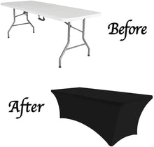Load image into Gallery viewer, Black 6FT 2 Pcs Spandex Fitted Stretch Tablecloth Rectangular Training Stretch Table Cover For Banquet CAI1447