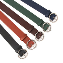 Load image into Gallery viewer, Jeans Pu Belt Fashion round Buckle Pattern All-Match Dress Decorative Belt