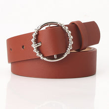 Load image into Gallery viewer, Jeans Pu Belt Fashion round Buckle Pattern All-Match Dress Decorative Belt