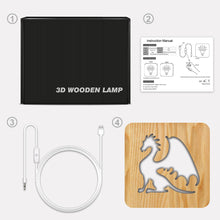 Load image into Gallery viewer, Dinosaur Hollow Small Night Lamp 3D Decorative Table Lamp Children's Bedroom Bedside Lamp