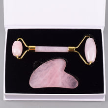 Load image into Gallery viewer, Pink Crystal Massage Roller Scraping Plate Set Eye Massage Stick Jade Roller Massager