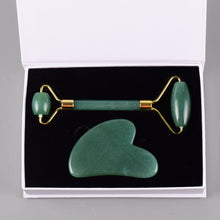 Load image into Gallery viewer, Jade Scraping Plate Powder Crystal Massage Roller Scraping Plate Set Eye Massage Stick Jade Roller Massager