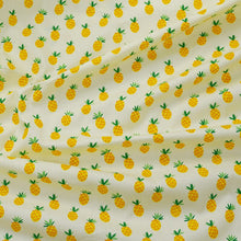 Load image into Gallery viewer, 160x50cm Cotton Chino Fruit Pineapple Strawberry Peach Dress Cloth, Bed Sheet Tablecloth Handmade Shell Fabric