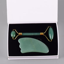 Load image into Gallery viewer, Jade Scraping Plate Powder Crystal Massage Roller Scraping Plate Set Eye Massage Stick Jade Roller Massager