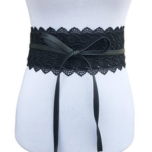 Load image into Gallery viewer, Ladies Wedding Dress Hollow Lace Tie Bow Wide Belt