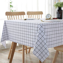 Load image into Gallery viewer, Universal Waterproof and Oil-Proof Plastic PVC Table Cloth Nordic Ins Printing Thick Checks round Table Disposable Tablecloth