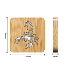 Load image into Gallery viewer, 3D wooden night light Room light Creative scorpion Children's gift Decorative light
