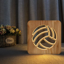 Load image into Gallery viewer, Sports Style Volleyball Wooden Lamp Home Decorative Table Lamp Crafts Ornaments