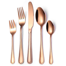 Load image into Gallery viewer, Tableware Set Five-Piece Set Creative Western Food Steak Knife, Fork and Spoon Gold Stainless Steel Knife and Forks