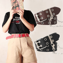 Load image into Gallery viewer, Belt Women's Fashion Eyelet Chain Decoration Belt Ins Style Belt Waist Belt Belt