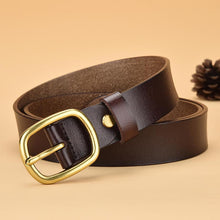 Load image into Gallery viewer, Genuine Leather Belt Women's Korean-Style All-Match round Pin Buckle with Jeans Belt Pants Belt