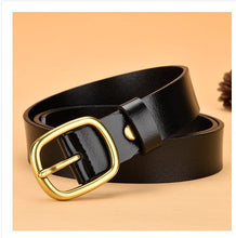 Load image into Gallery viewer, Genuine Leather Belt Women's Korean-Style All-Match round Pin Buckle with Jeans Belt Pants Belt