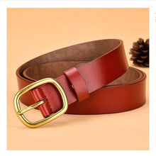 Load image into Gallery viewer, Genuine Leather Belt Women's Korean-Style All-Match round Pin Buckle with Jeans Belt Pants Belt