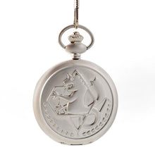 Load image into Gallery viewer, Silver Fullmetal Alchemist Pocket Watch With Chain Box Necklace Pandant Anime Merch Zf1587