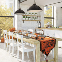 Load image into Gallery viewer, C Halloween Table Runner Linen Decorative Tablecloth With Tassels Party Home Table Decor LC680