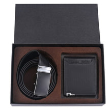 Load image into Gallery viewer, Gift Wallet Belted Suit Enterprise Gift Men's Leather Two-Piece Gift Box Belt