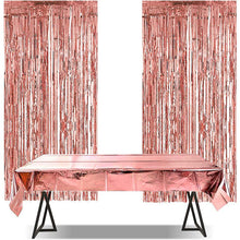 Load image into Gallery viewer, 1pcs Double-Sided Aluminum Foil Tablecloth Glossy Rose Gold Birthday Party Gathering Decoration Supplies